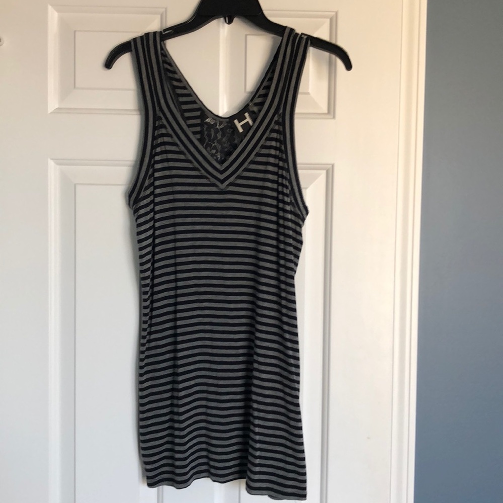 Black and grey stripe tank top